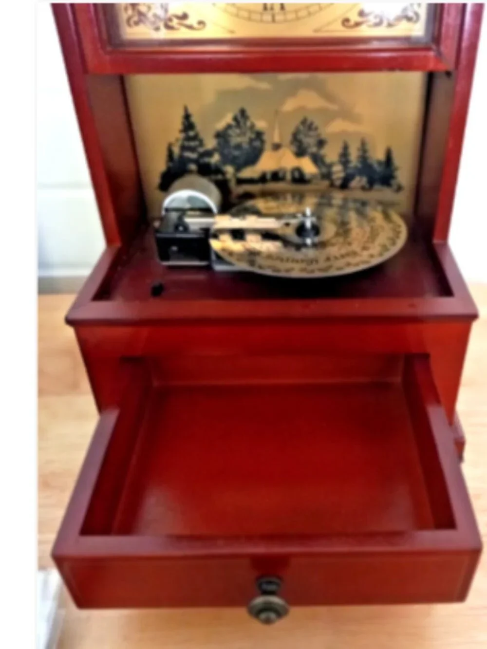 Mr Christmas Symphonium Musical Mantel Clock Music Box Discs Adapter Works Video